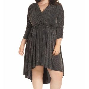 Metallic Wrap Dress